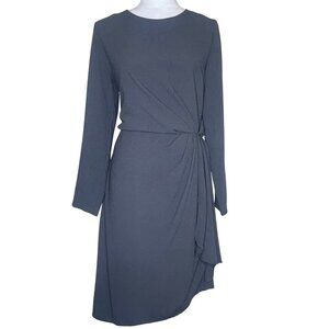 Julia Jordan Black Long Sleeve Faux Wrap Dress Semi Formal Event Occasion 12